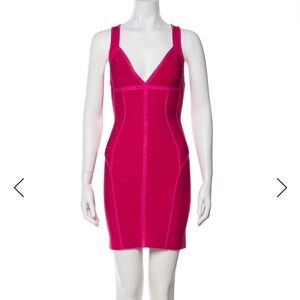 Herve Leger Pink Mini Dress